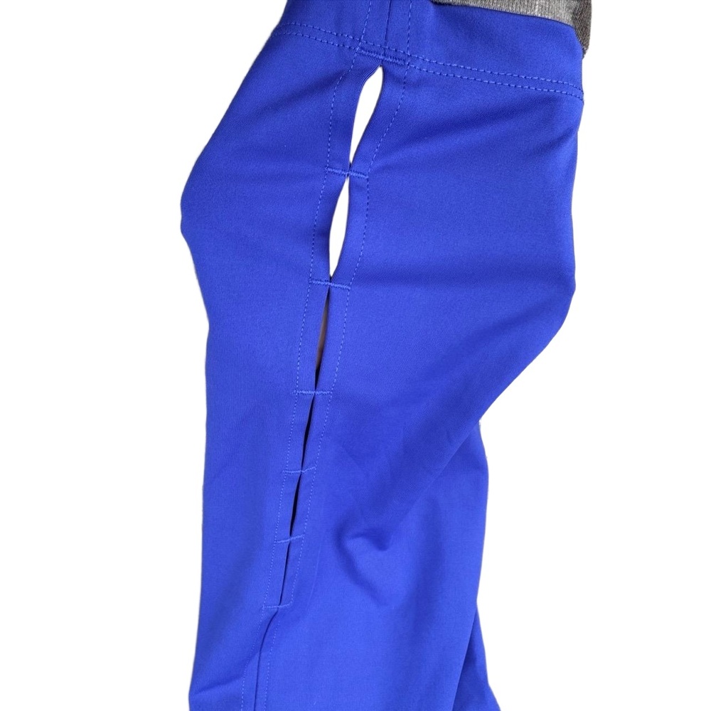 Nike Yoga Womens Leggings Blue High-Waisted Open Designs Legs Activewear Workout